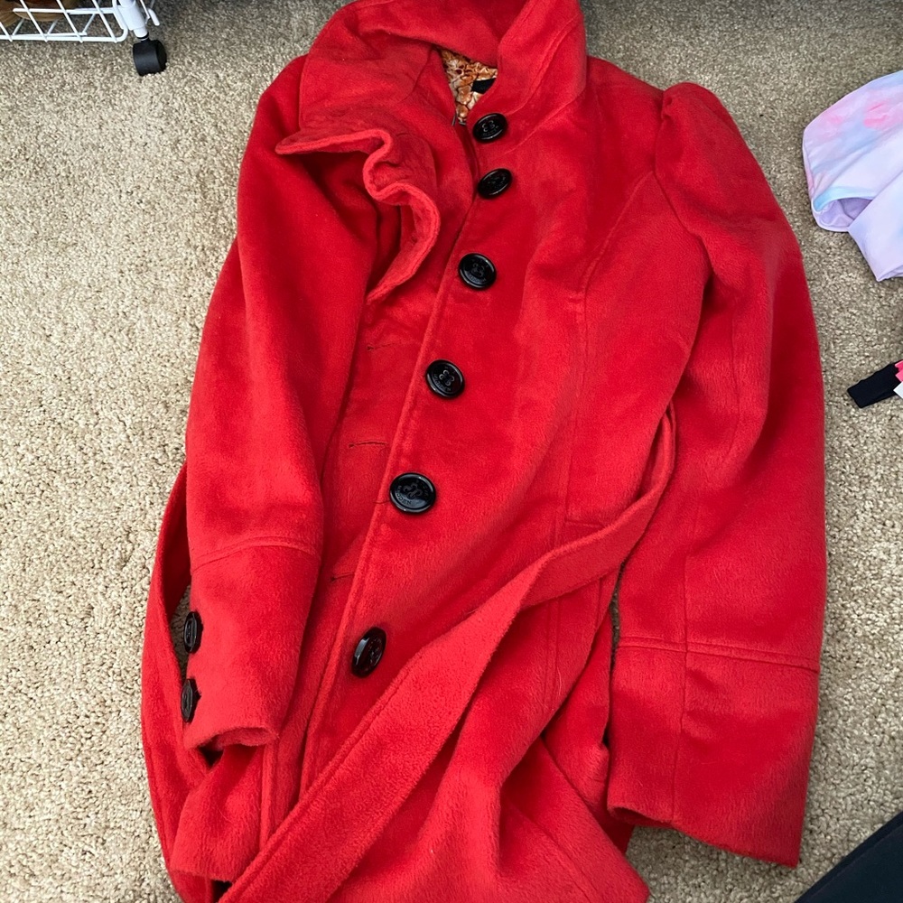 Red Steve Madden pea coat